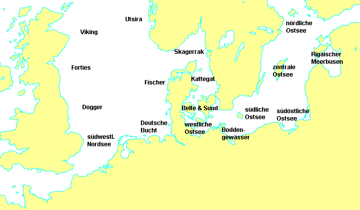Nordeuropa Vorhersagegebiete